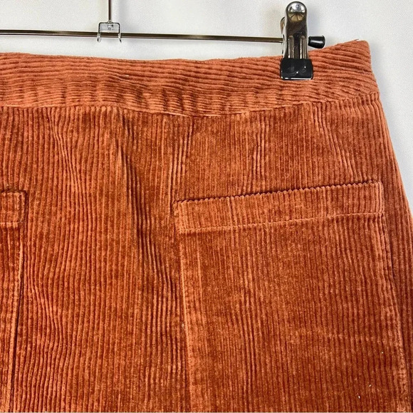 Forever 21 Rust Orange Pocket Front Corduroy Mini Skirt M - Picture 3 of 5